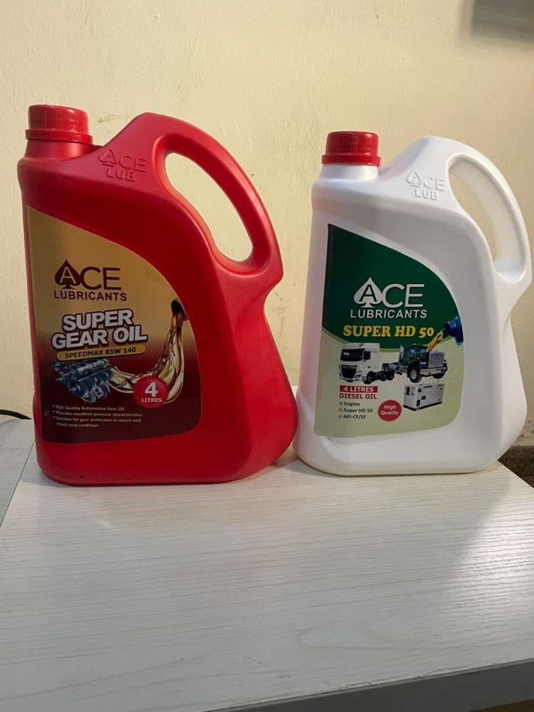 Ace Super Gear Oil next to Ace Super HD 50