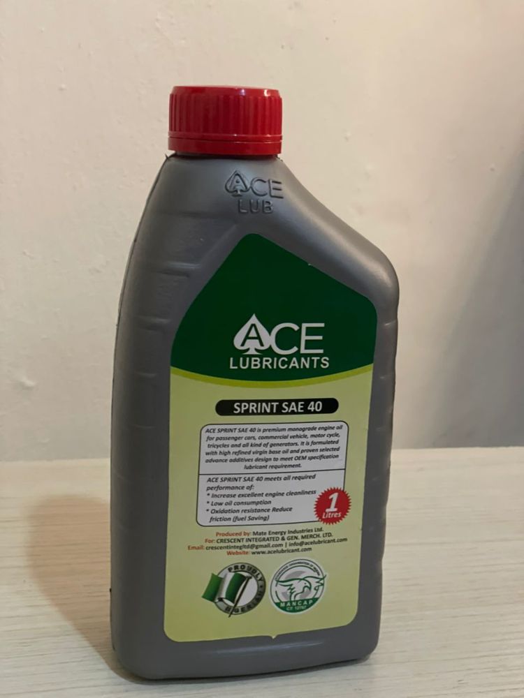 Back label of Ace Sprint SAE 40, 1 litre